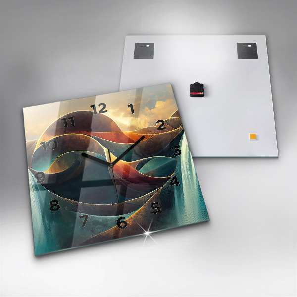 Horloge murale carrée Cascade qui coule