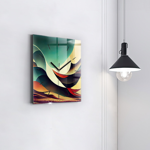 Horloge murale carrée Arrière-plan de lignes abstraites