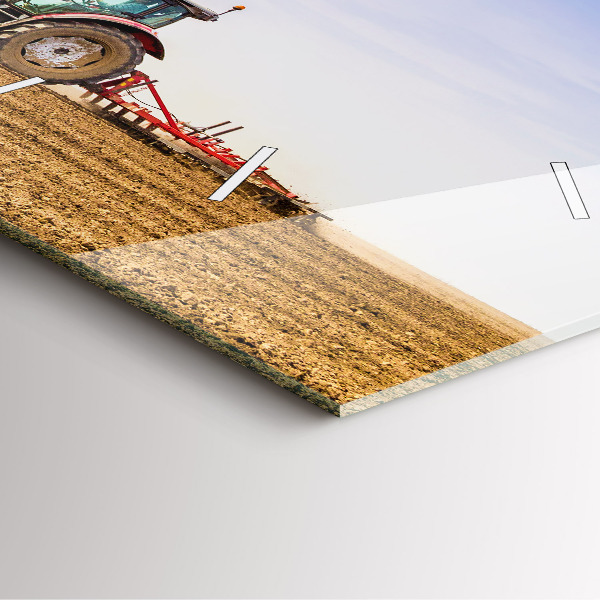 Horloge carrée en verre Un agriculteur sur un tracteur