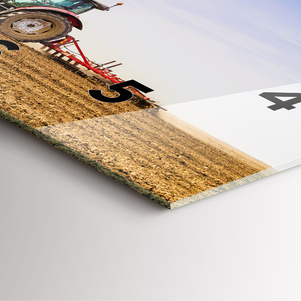 Horloge carrée en verre Un agriculteur sur un tracteur