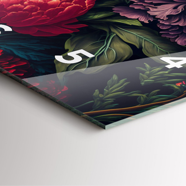 Horloge murale carrée Bouquet de fleurs vintage