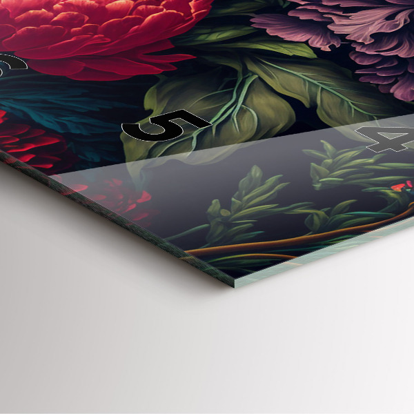 Horloge murale carrée Bouquet de fleurs vintage