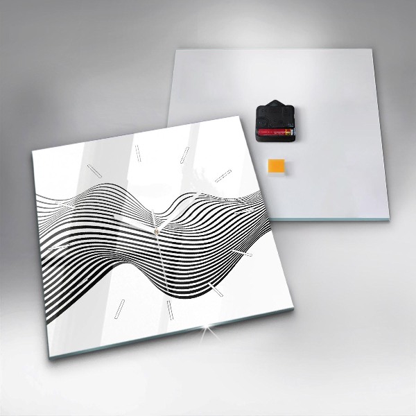 Horloge murale carrée Art en noir et blanc