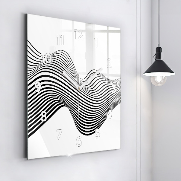 Horloge murale carrée Art en noir et blanc