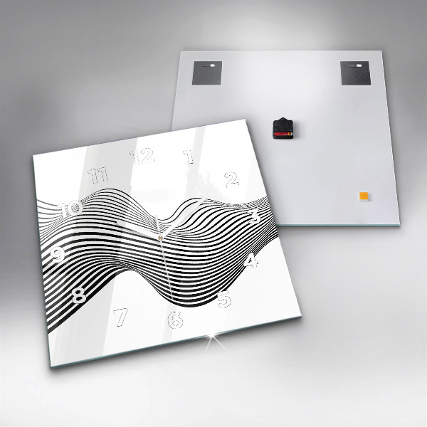 Horloge murale carrée Art en noir et blanc