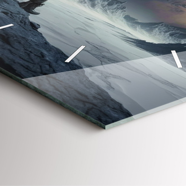 Horloge murale carrée 'L''homme devant la lune'