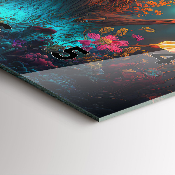 Horloge murale carrée Forêt et champignons magiques