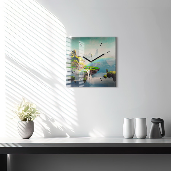 Horloge carrée en verre fantaisie chinoise