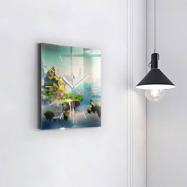 Horloge carrée en verre fantaisie chinoise