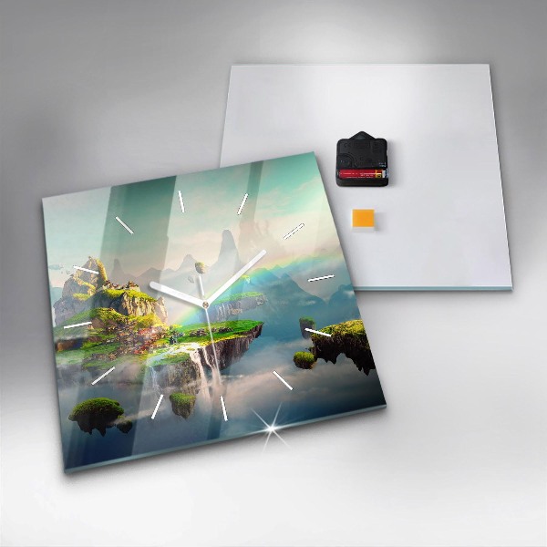 Horloge carrée en verre fantaisie chinoise