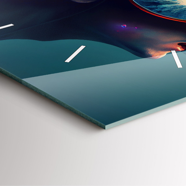 Horloge murale carrée Monde futuriste