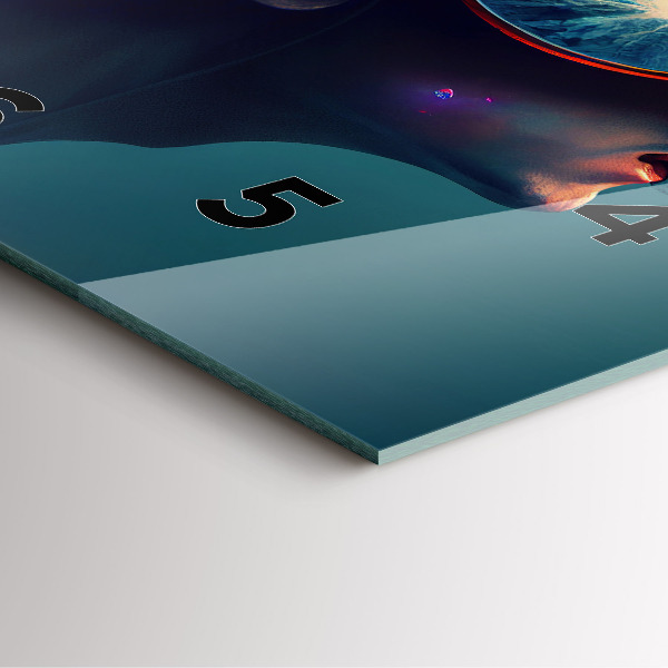 Horloge murale carrée Monde futuriste