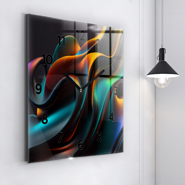 Horloge murale carrée Vague futuriste