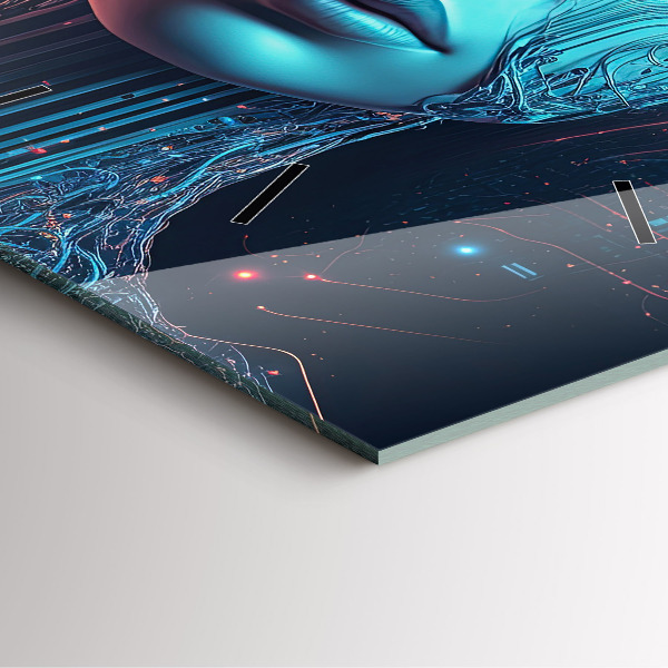 Horloge murale carrée Intelligence artificielle