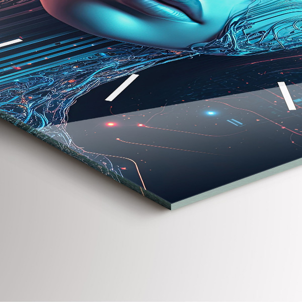 Horloge murale carrée Intelligence artificielle