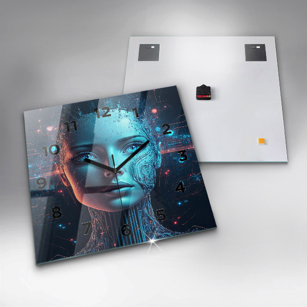 Horloge murale carrée Intelligence artificielle