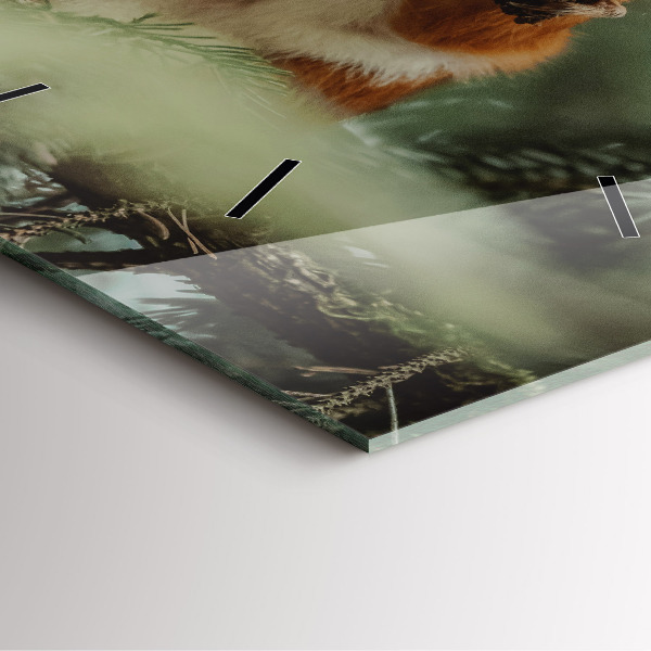 Horloge murale carrée 'L''écureuil et la nature sauvage'