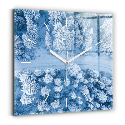 Horloge murale carrée Forêt vue par drone