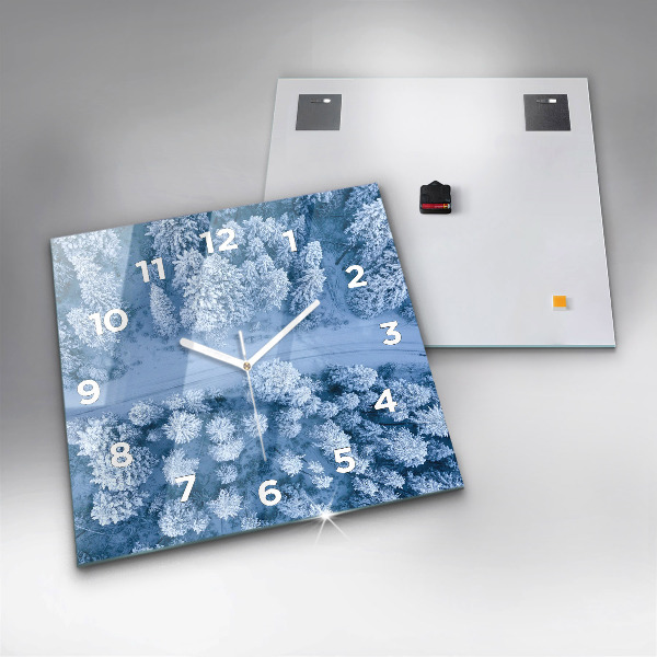 Horloge murale carrée Forêt vue par drone