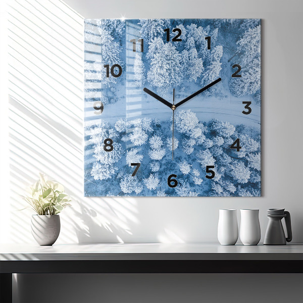 Horloge murale carrée Forêt vue par drone