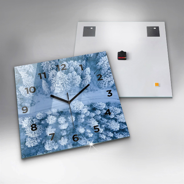 Horloge murale carrée Forêt vue par drone