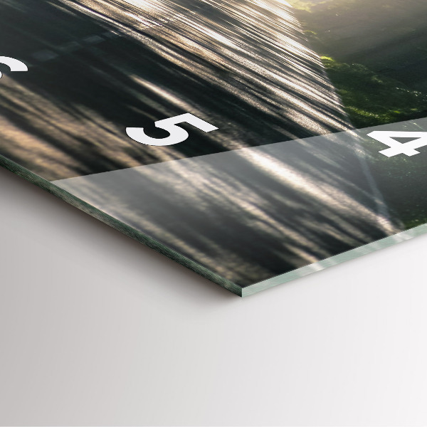 Horloge murale carrée Route forestière et rayons de soleil