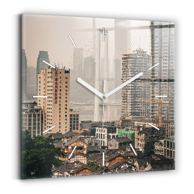 Horloge murale carrée Vieille ville de Chongqing