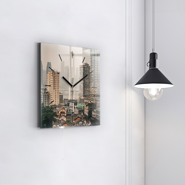 Horloge murale carrée Vieille ville de Chongqing