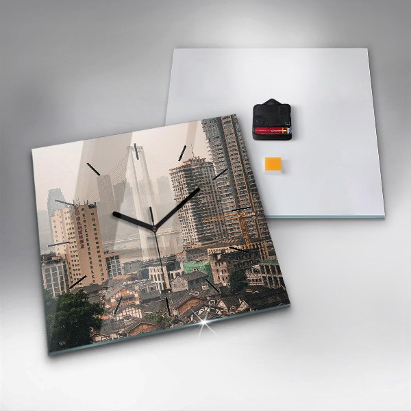 Horloge murale carrée Vieille ville de Chongqing