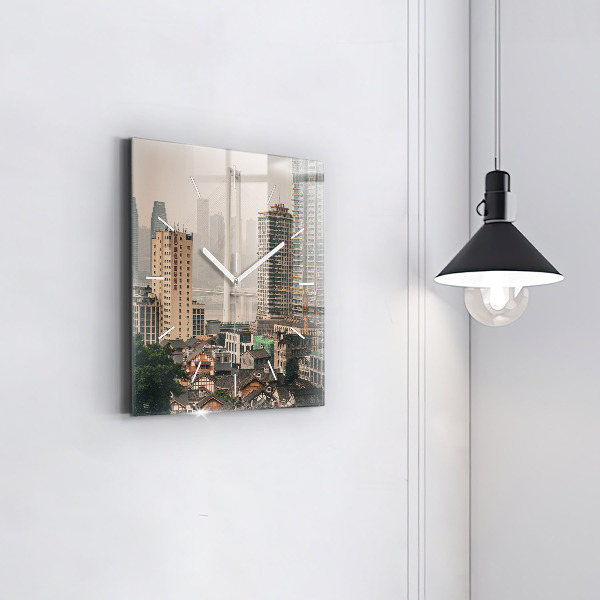 Horloge murale carrée Vieille ville de Chongqing