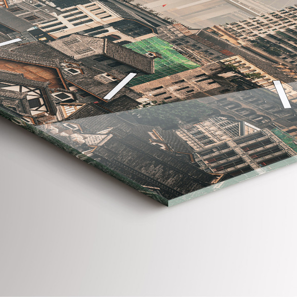 Horloge murale carrée Vieille ville de Chongqing