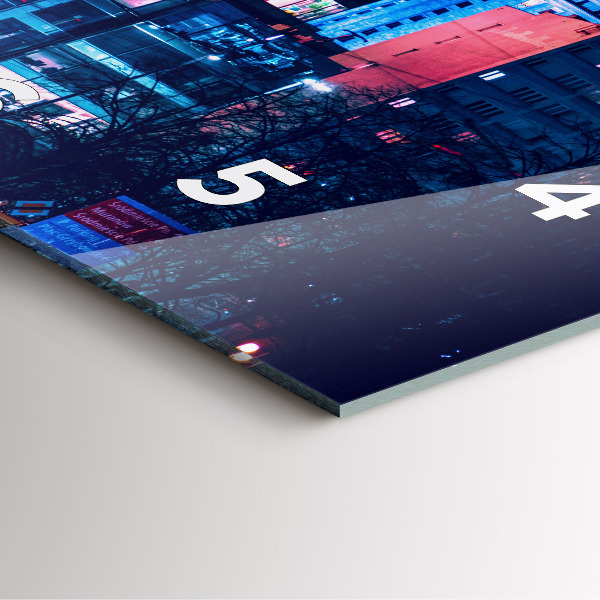 Horloge murale carrée Varsovie la nuit