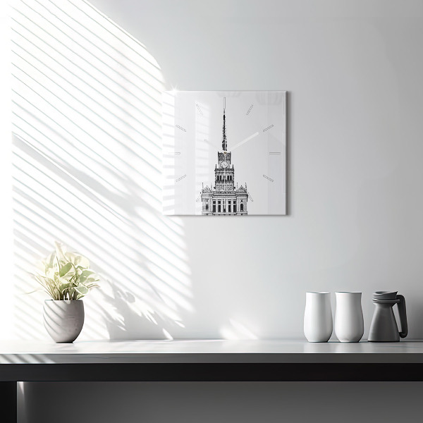 Horloge murale carrée Palais de la culture et de la science