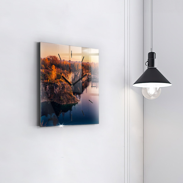 Horloge murale carrée Cracovie Lac Zakrzówek