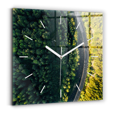 Horloge murale carrée 'La forêt vue à vol d''oiseau'