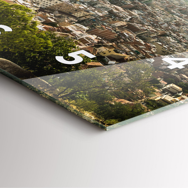 Horloge murale carrée Vue de Barcelone sur Montjuic