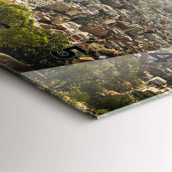 Horloge murale carrée Vue de Barcelone sur Montjuic