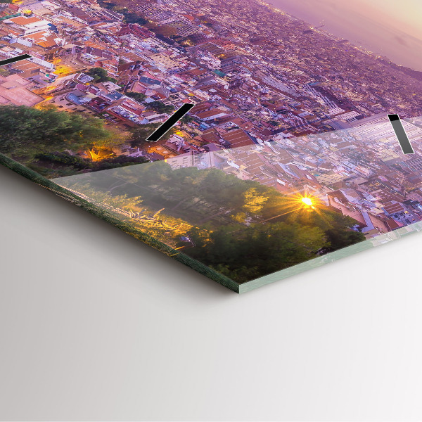 Pendule carrée en verre Bunkers El Carmel de Barcelone