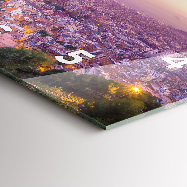 Pendule carrée en verre Bunkers El Carmel de Barcelone