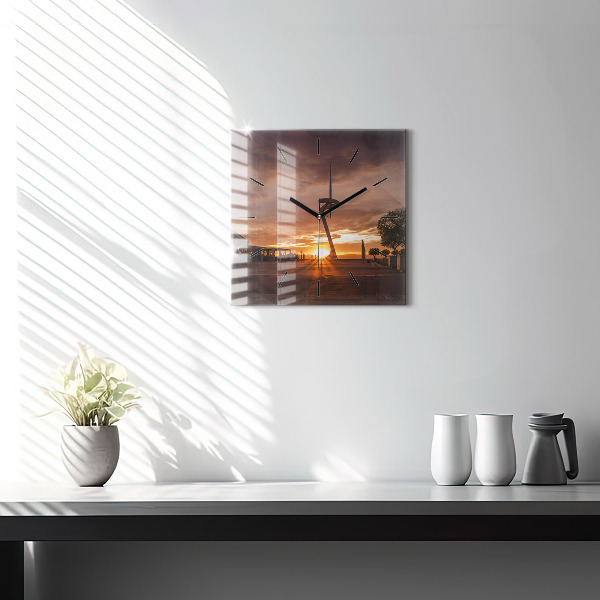 Horloge murale carrée Parc olympique de Barcelone