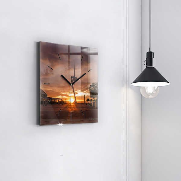 Horloge murale carrée Parc olympique de Barcelone