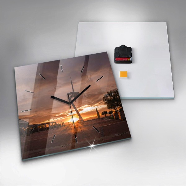 Horloge murale carrée Parc olympique de Barcelone