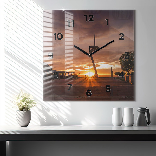 Horloge murale carrée Parc olympique de Barcelone