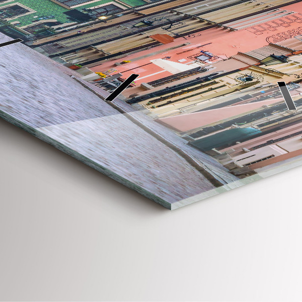 Pendule carrée en verre Vieille ville de Varsovie