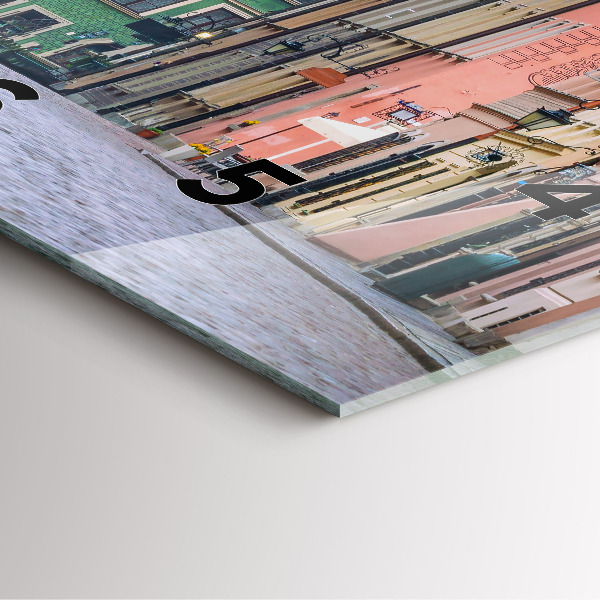 Pendule carrée en verre Vieille ville de Varsovie