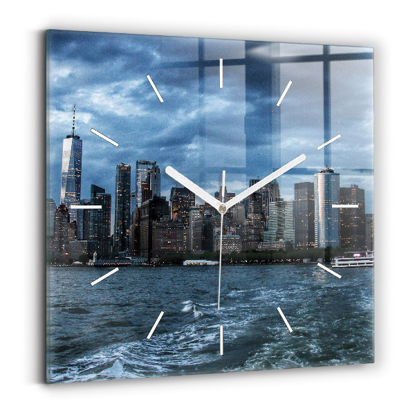 Horloge murale carrée Panorama de New York