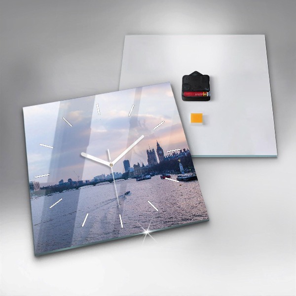 Horloge murale carrée Panorama de la ville du London Eye