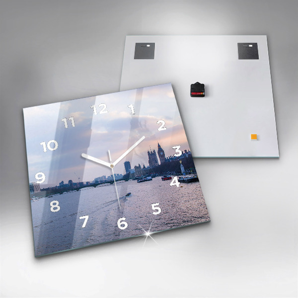 Horloge murale carrée Panorama de la ville du London Eye