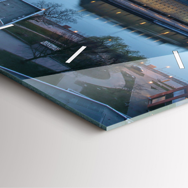 Horloge carrée en verre 'Wroclaw vu d''un drone'