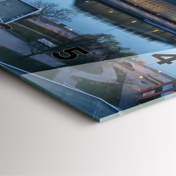 Horloge carrée en verre 'Wroclaw vu d''un drone'